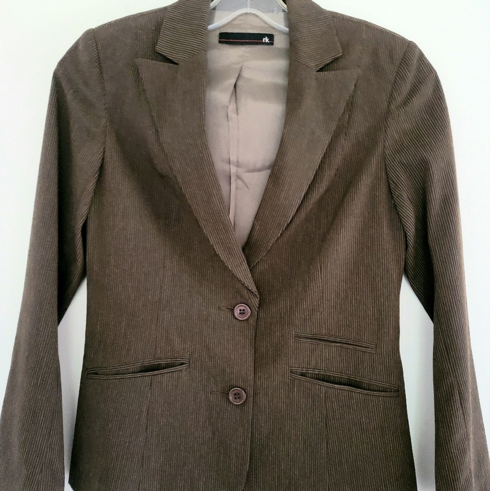 Rk Two-Button Striped Blazer Size 2